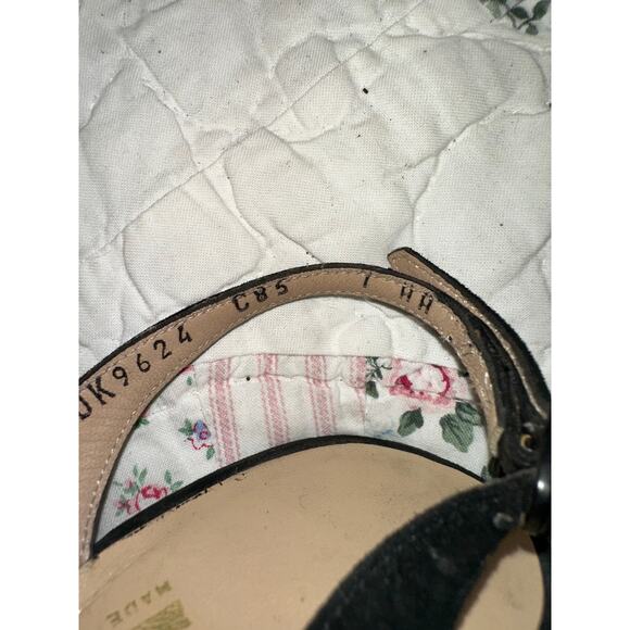 SALVATORE FERRAGAMO SLINGBACK BLACK SUEDE SANDALS WITH LOGO BUCKLE 7N - Picture 5 of 6